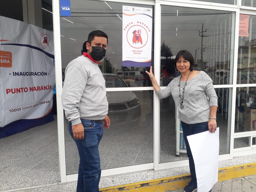 Instala IMM de Chiautempan seis 'Puntos Naranjas' en el municipio